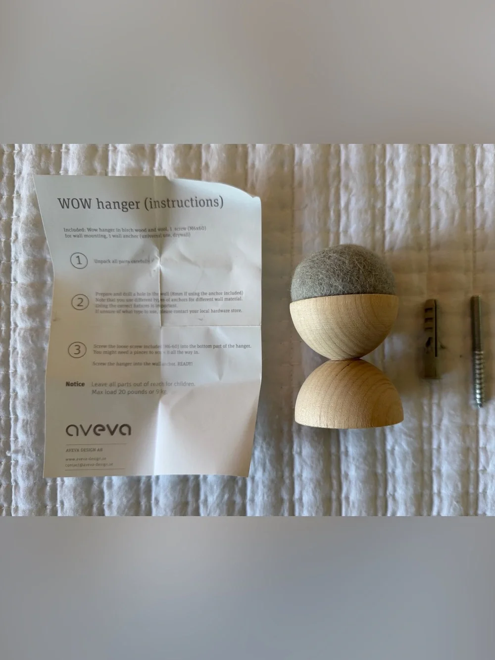 Wall Hangar - Unique Swedish made wool and birch!